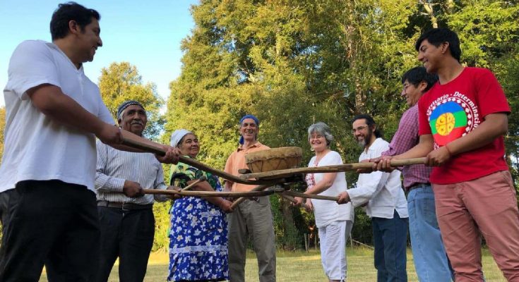 Grupo em território mapuche