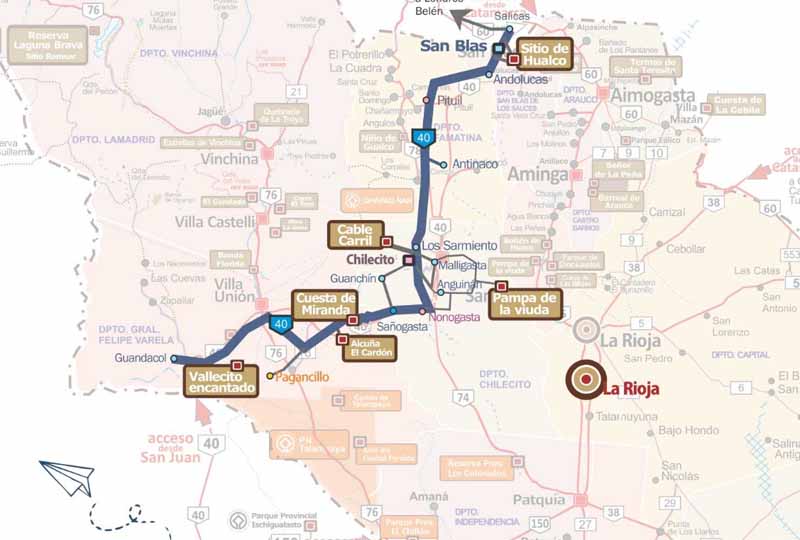 Corredor da Ruta 70 mapa